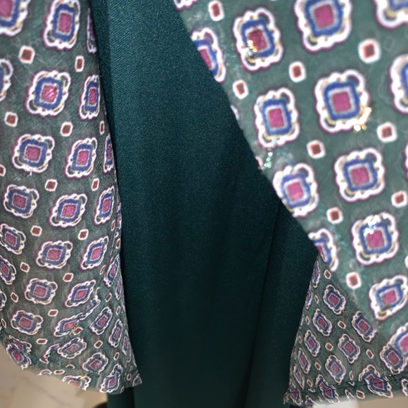 Calvin Klein Green Printed Metallic Midi Dress green Fall plus size 16 - Picture 11 of 14